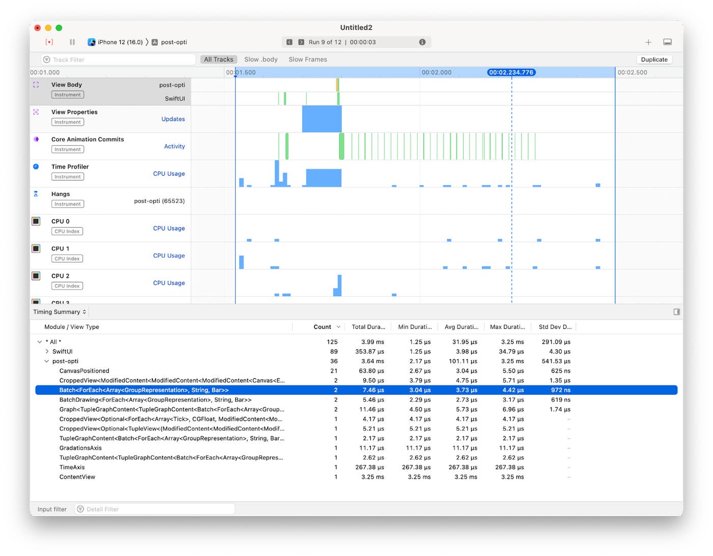 A profiling recording with no hangs A profiling recording with no hangs