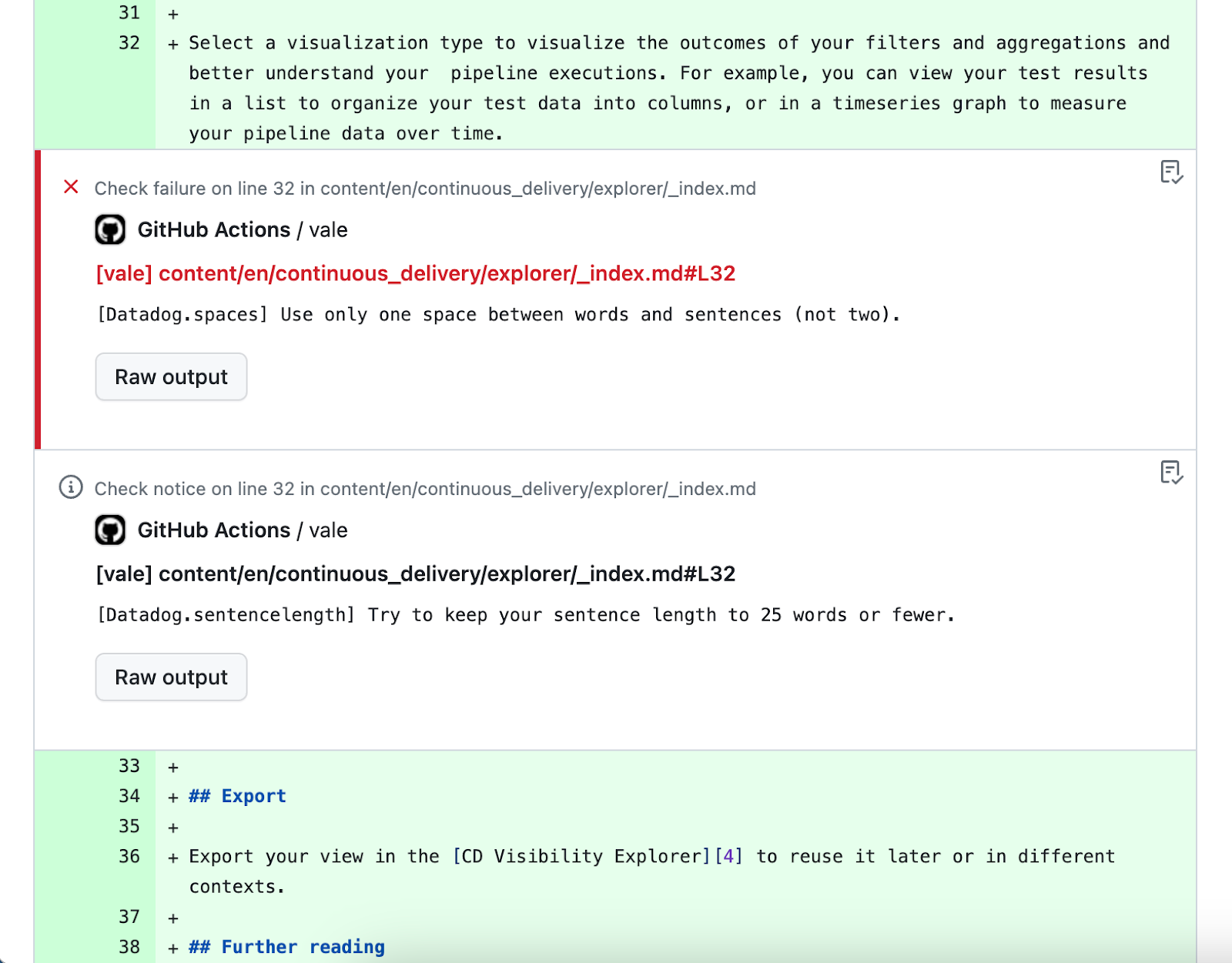 Vale flagging the use of two spaces instead of one.