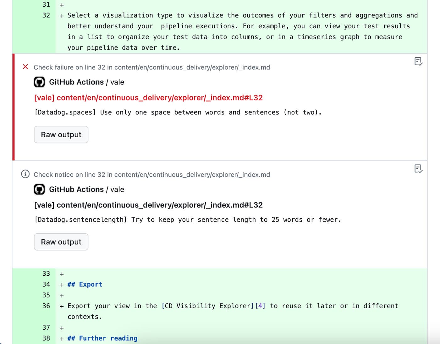 Vale flagging the use of two spaces instead of one. Vale flagging the use of two spaces instead of one.