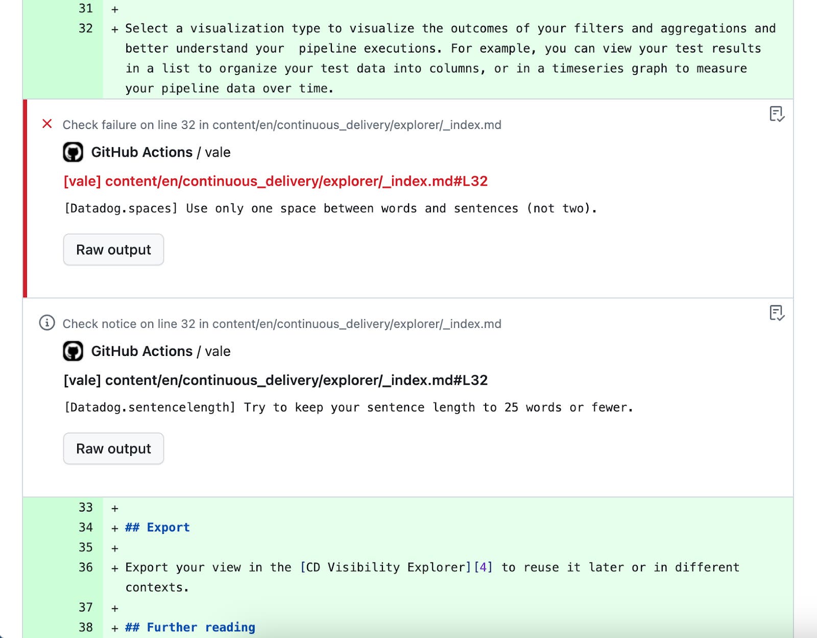Vale flagging the use of two spaces instead of one. Vale flagging the use of two spaces instead of one.