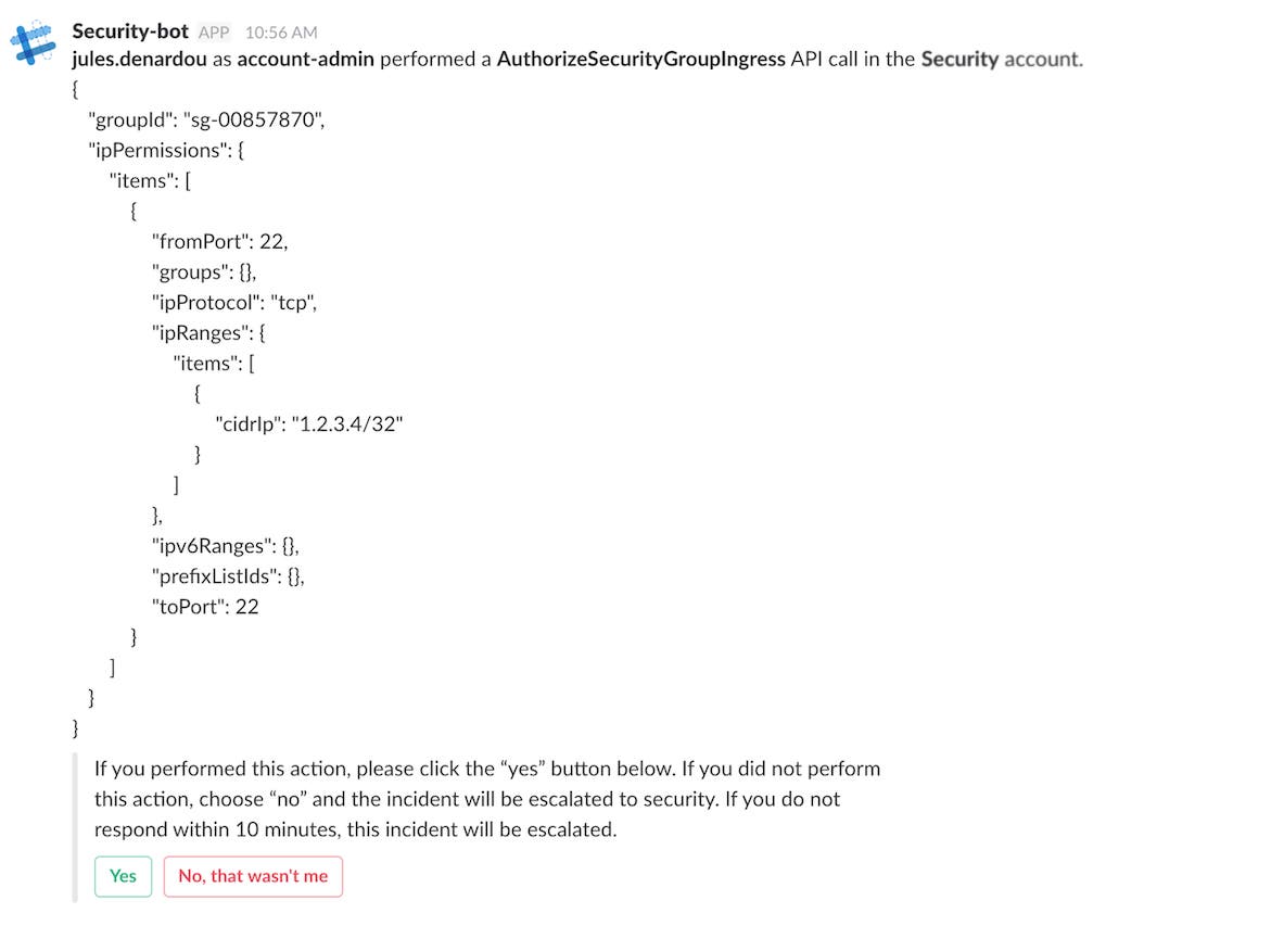 Security-bot verifies IAM changes. Security-bot verifies IAM changes.