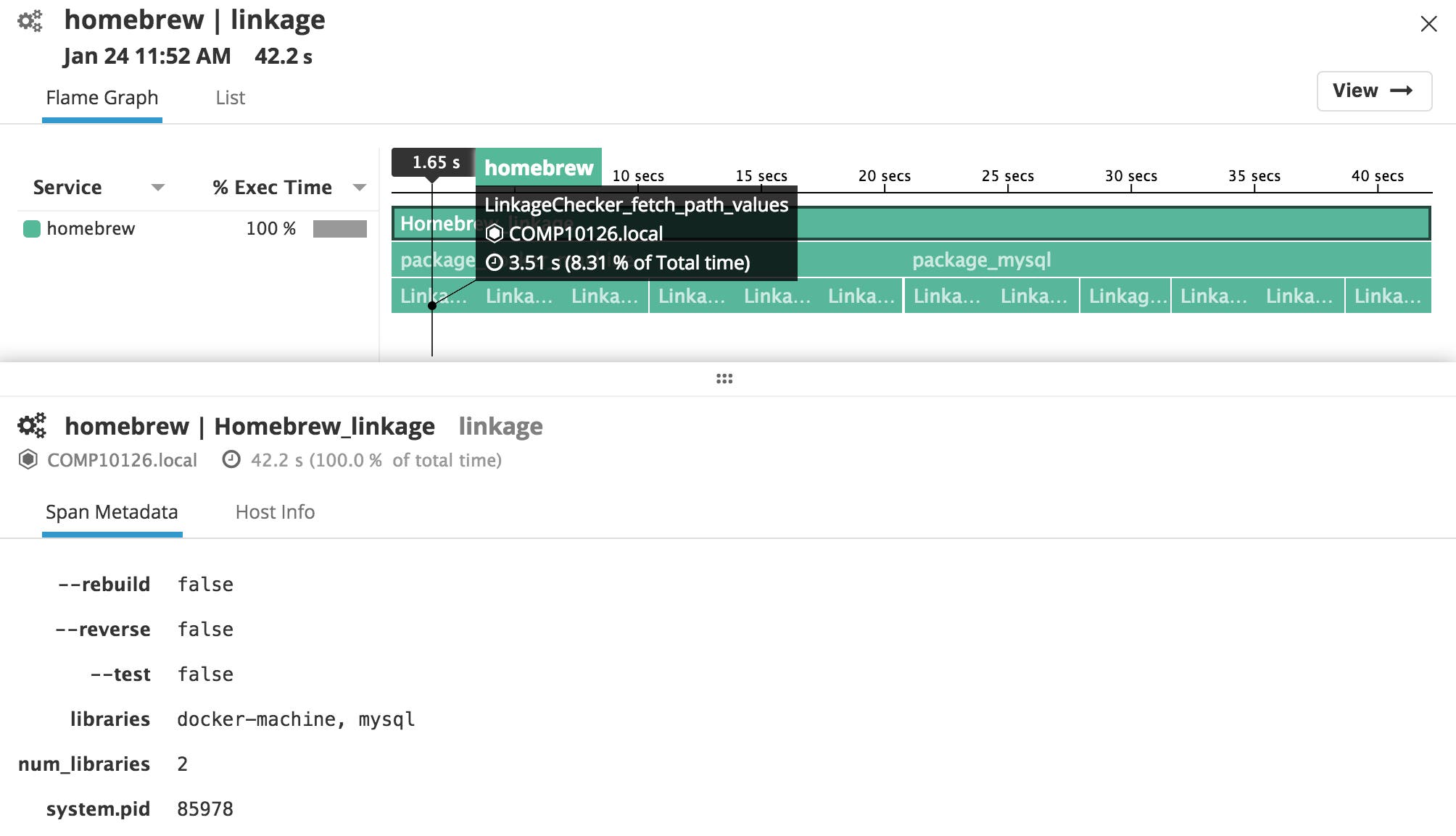 Datadog flame graph showcasing pstore implementation with caching. Datadog flame graph showcasing pstore implementation with caching.