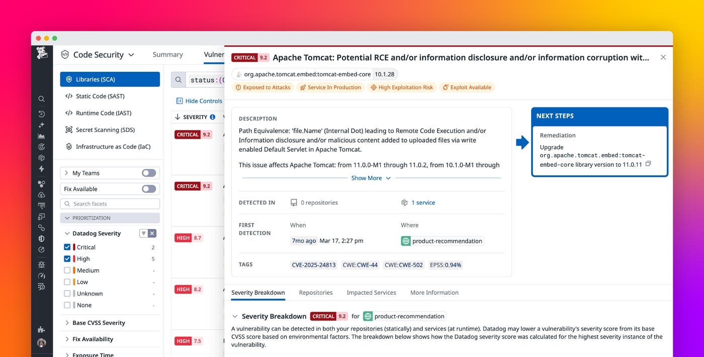 Enhance SBOMs with runtime security context by using Datadog Software Composition Analysis Enhance SBOMs with runtime security context by using Datadog Software Composition Analysis