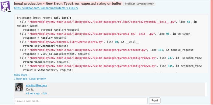 rollbar error monitoring rollbar error monitoring
