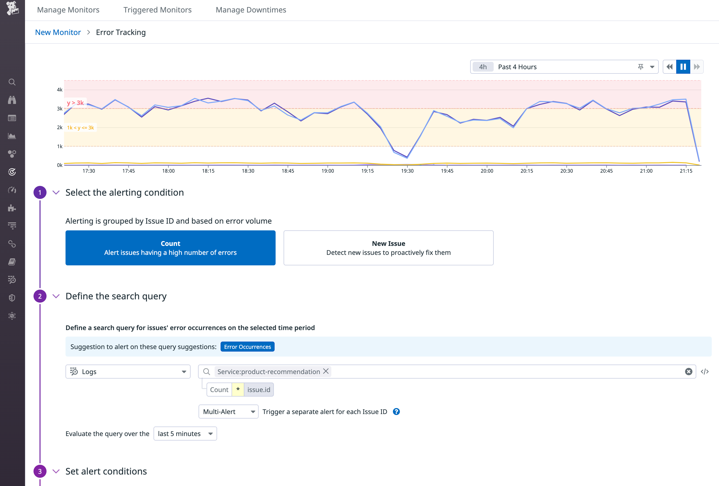 Error Tracking monitors