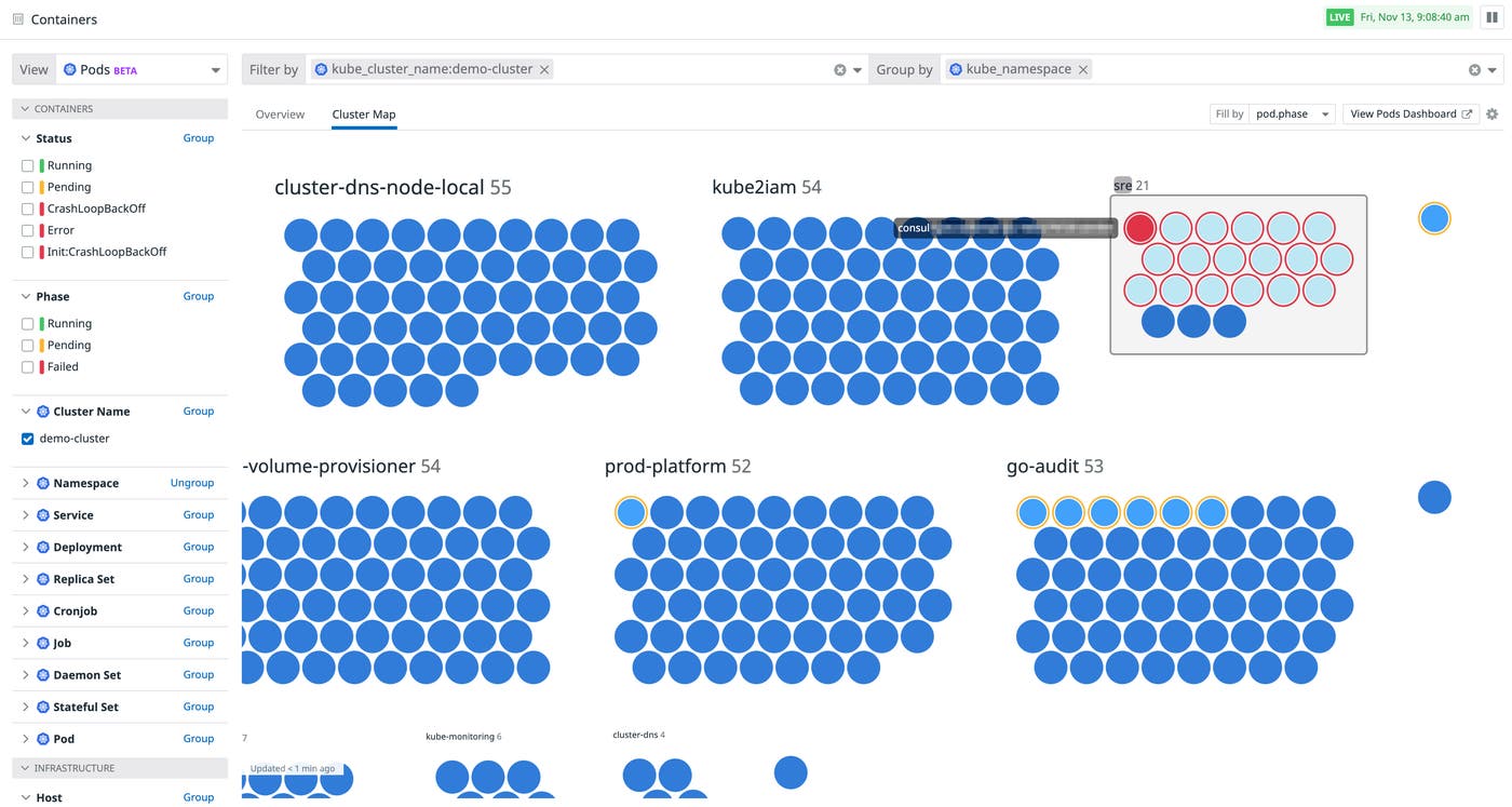 Monitor the health of your Kubernetes pods and deployments with the Cluster Map Monitor the health of your Kubernetes pods and deployments with the Cluster Map