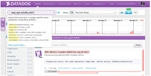 Filtering Datadog Events Stream