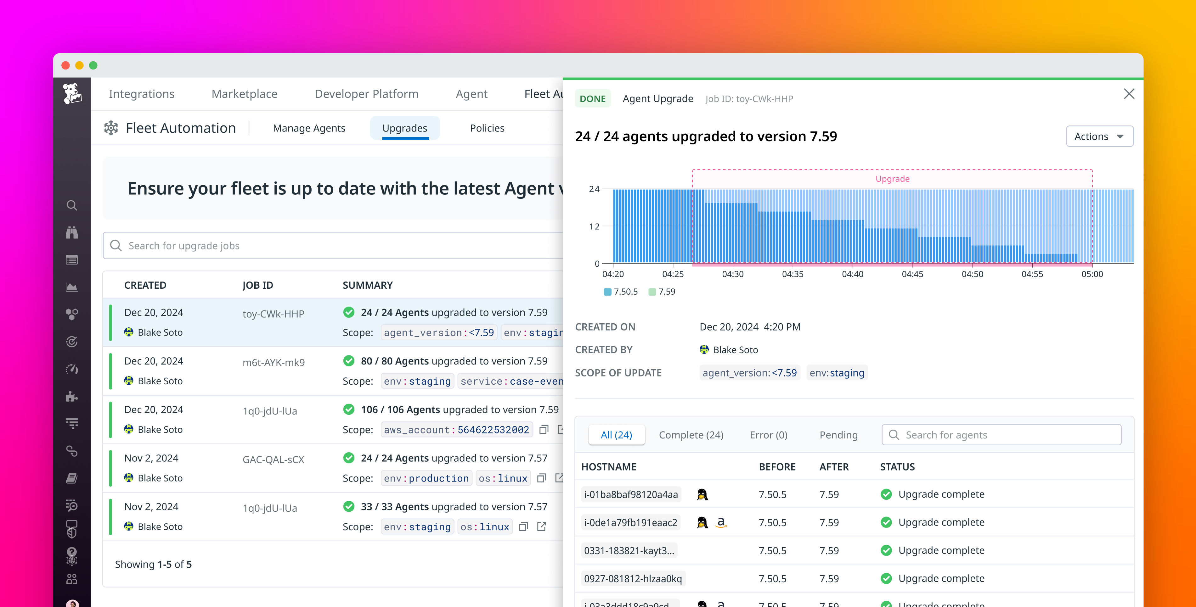 Centrally manage Agent upgrades and configurations with Datadog Fleet Automation