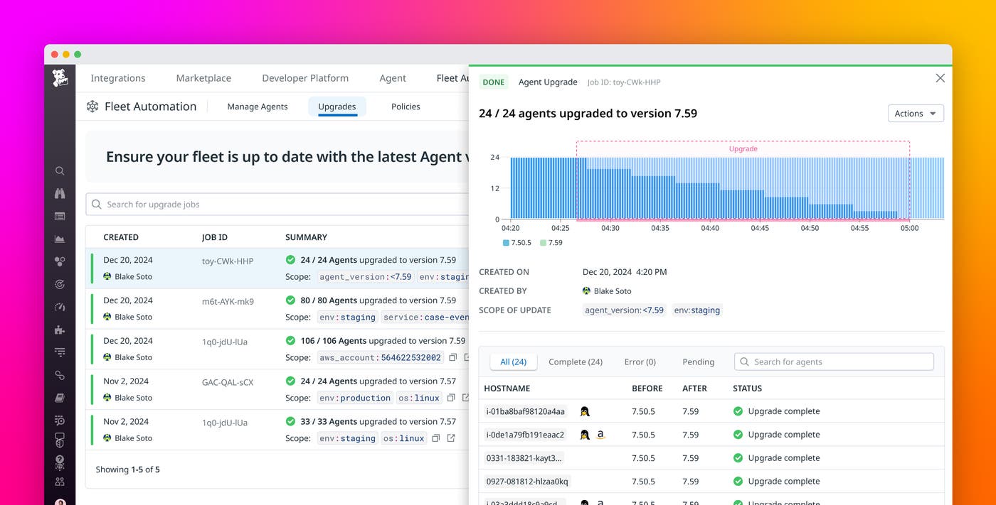 Centrally manage Agent upgrades and configurations with Datadog Fleet Automation Centrally manage Agent upgrades and configurations with Datadog Fleet Automation