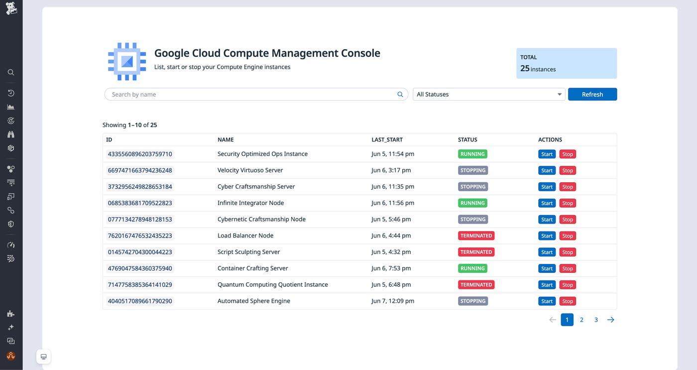 Google Cloud Compute Management Console app. Google Cloud Compute Management Console app.