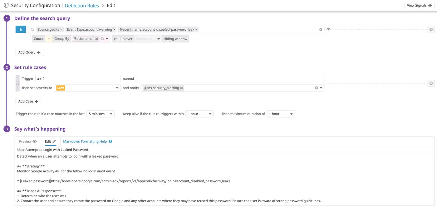 Create a detection rule with Google Workspace audit logs Create a detection rule with Google Workspace audit logs