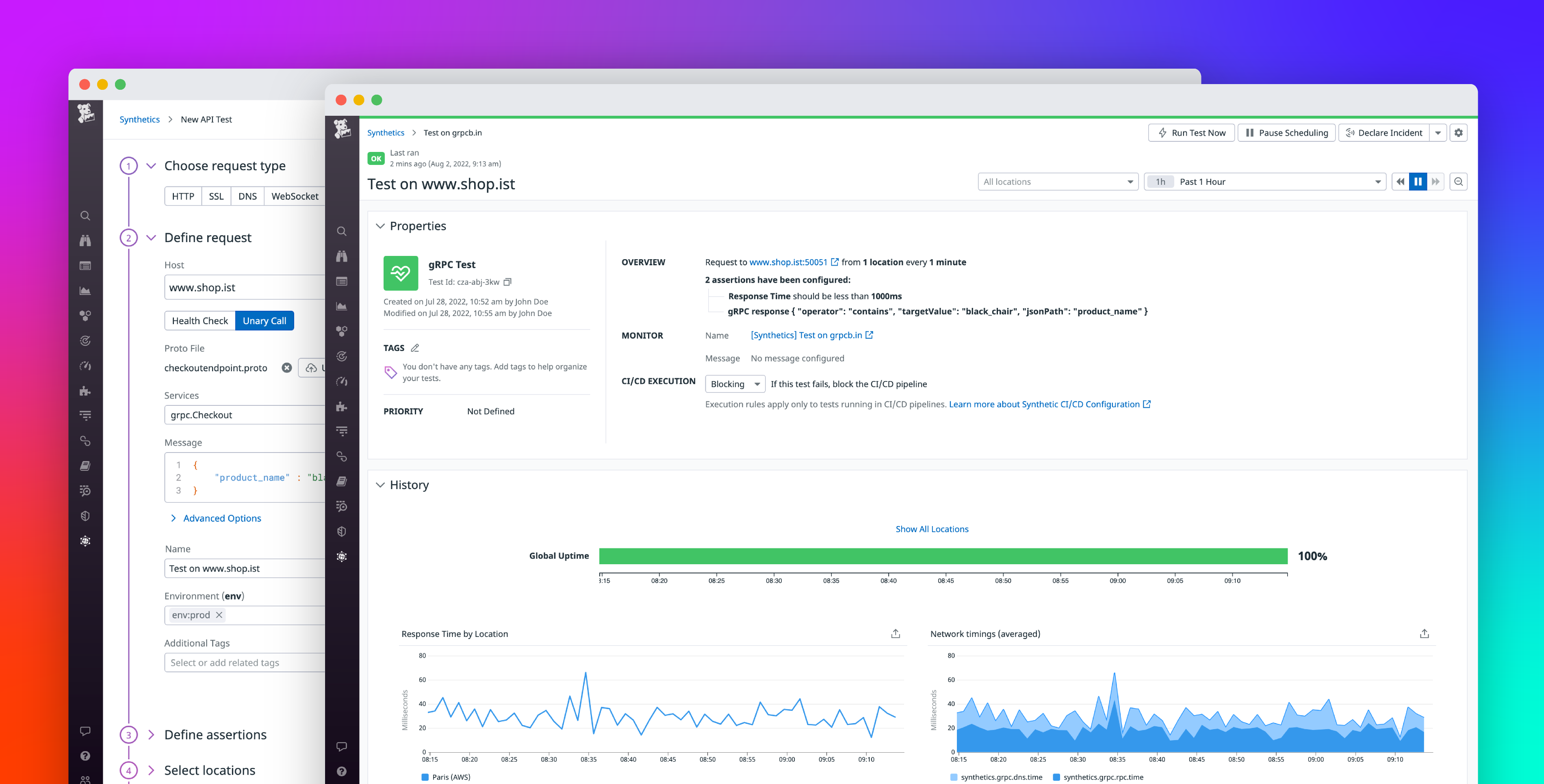 Monitor your gRPC APIs with Datadog Synthetic Monitoring
