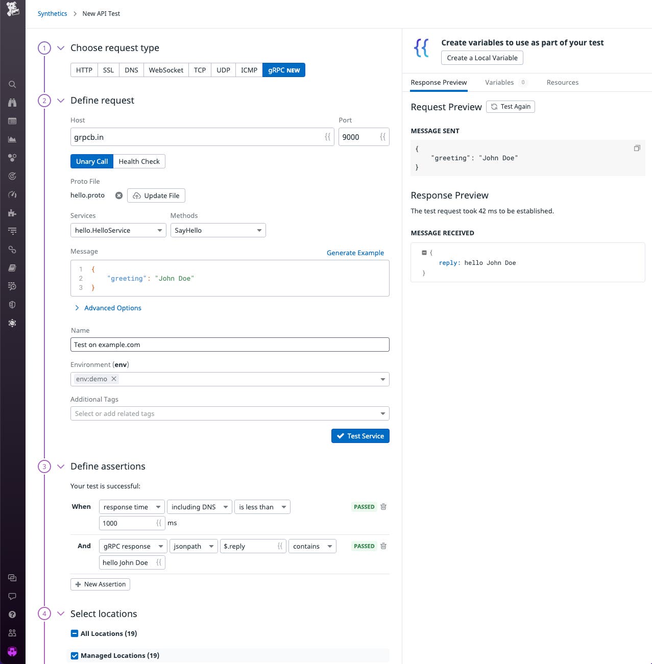 Create gRPC health checks in Datadog. Create gRPC health checks in Datadog.