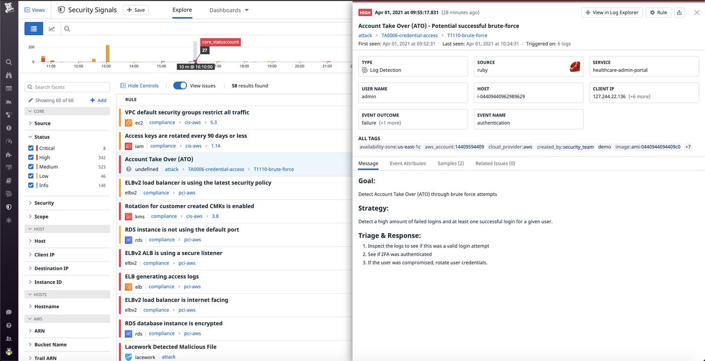 View security signals in a unified explorer. View security signals in a unified explorer.