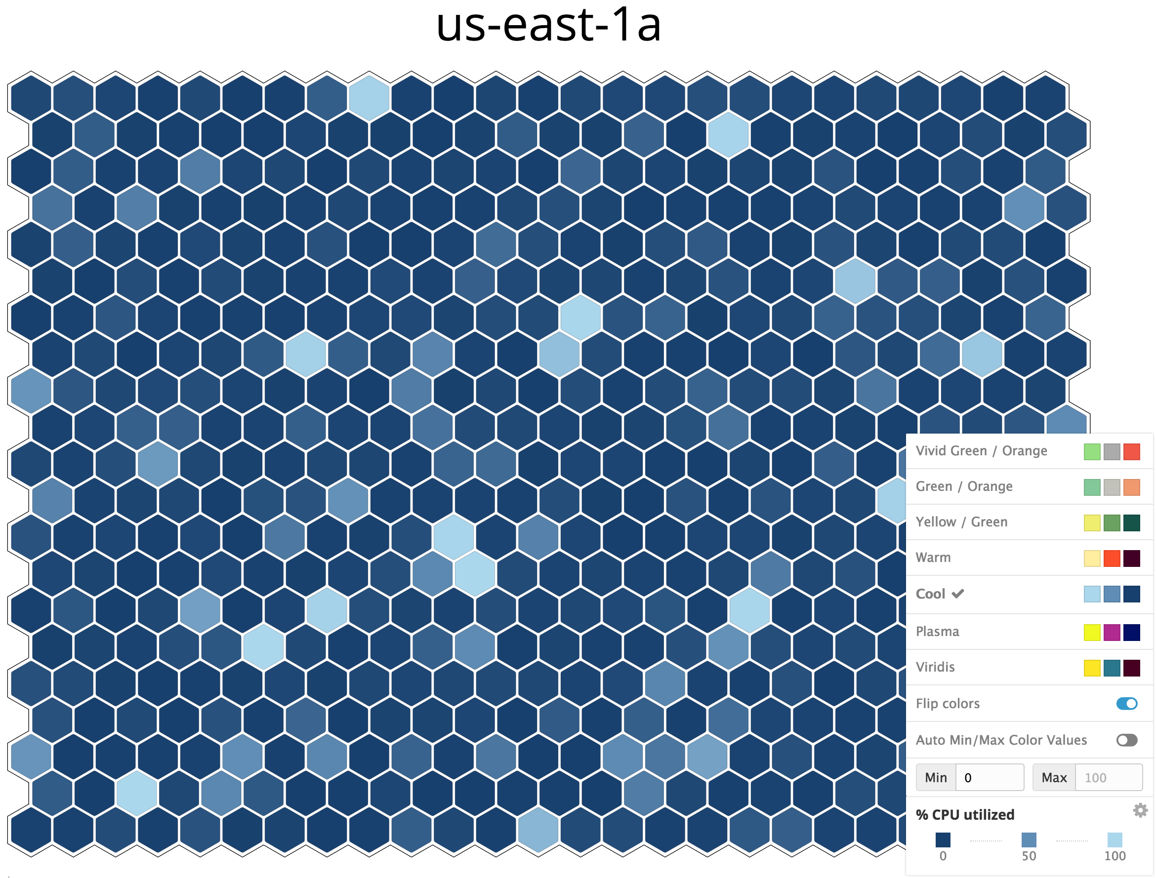 Datadog Host Map with alternate color palette