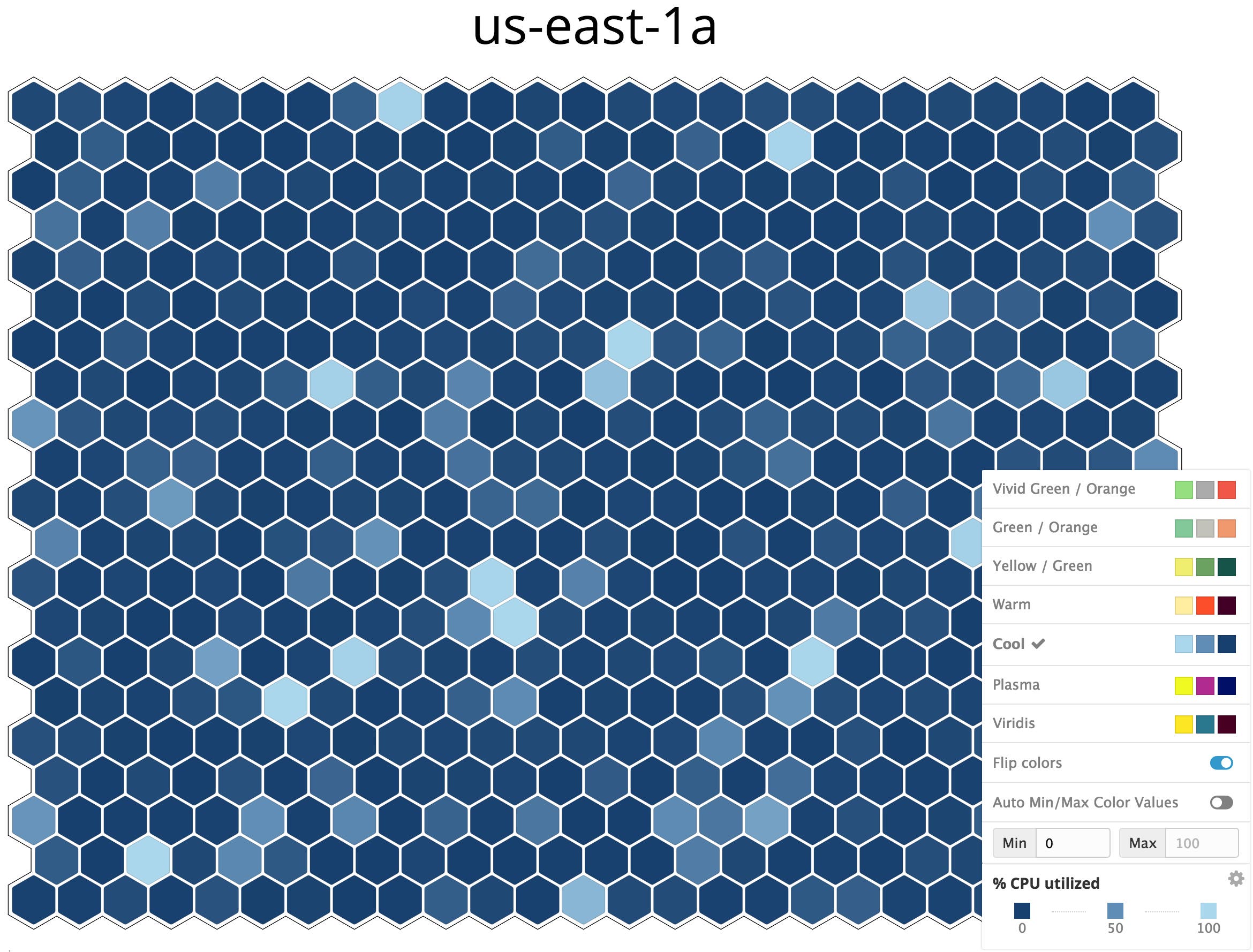 Datadog Host Map with alternate color palette Datadog Host Map with alternate color palette