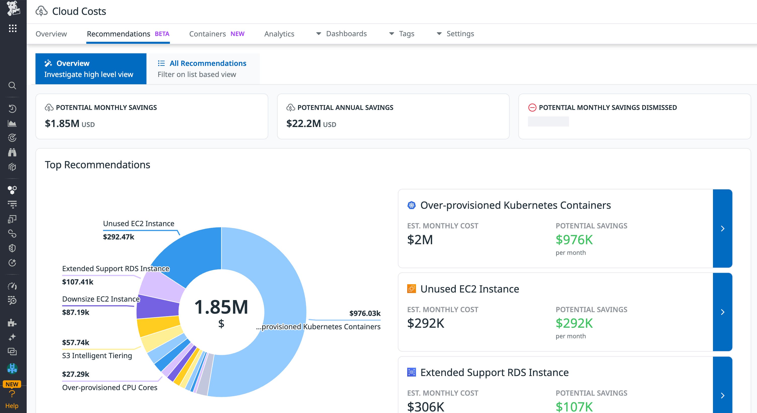 CCM's recommendations page automatically highlights where your organization can be saving money on cloud resources. CCM's recommendations page automatically highlights where your organization can be saving money on cloud resources.