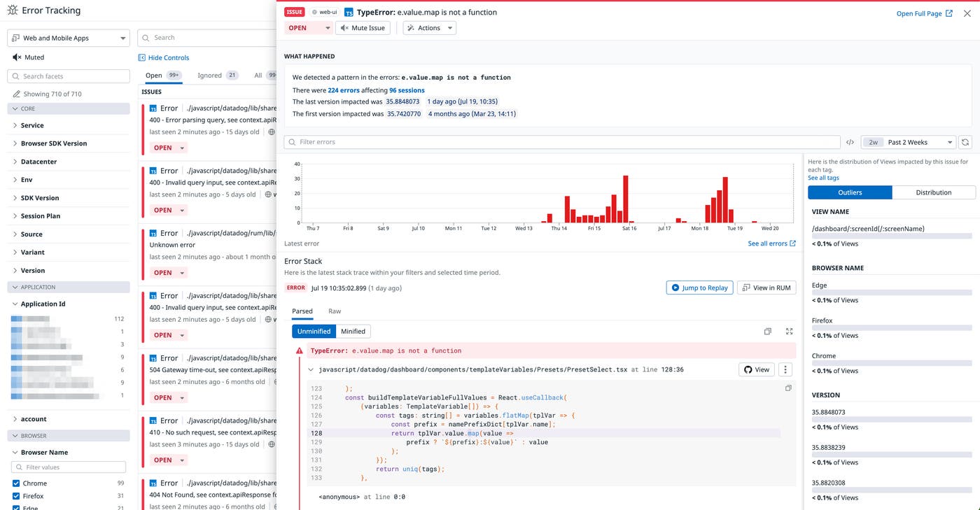 Pivot from Session Replay to Error Tracking Pivot from Session Replay to Error Tracking