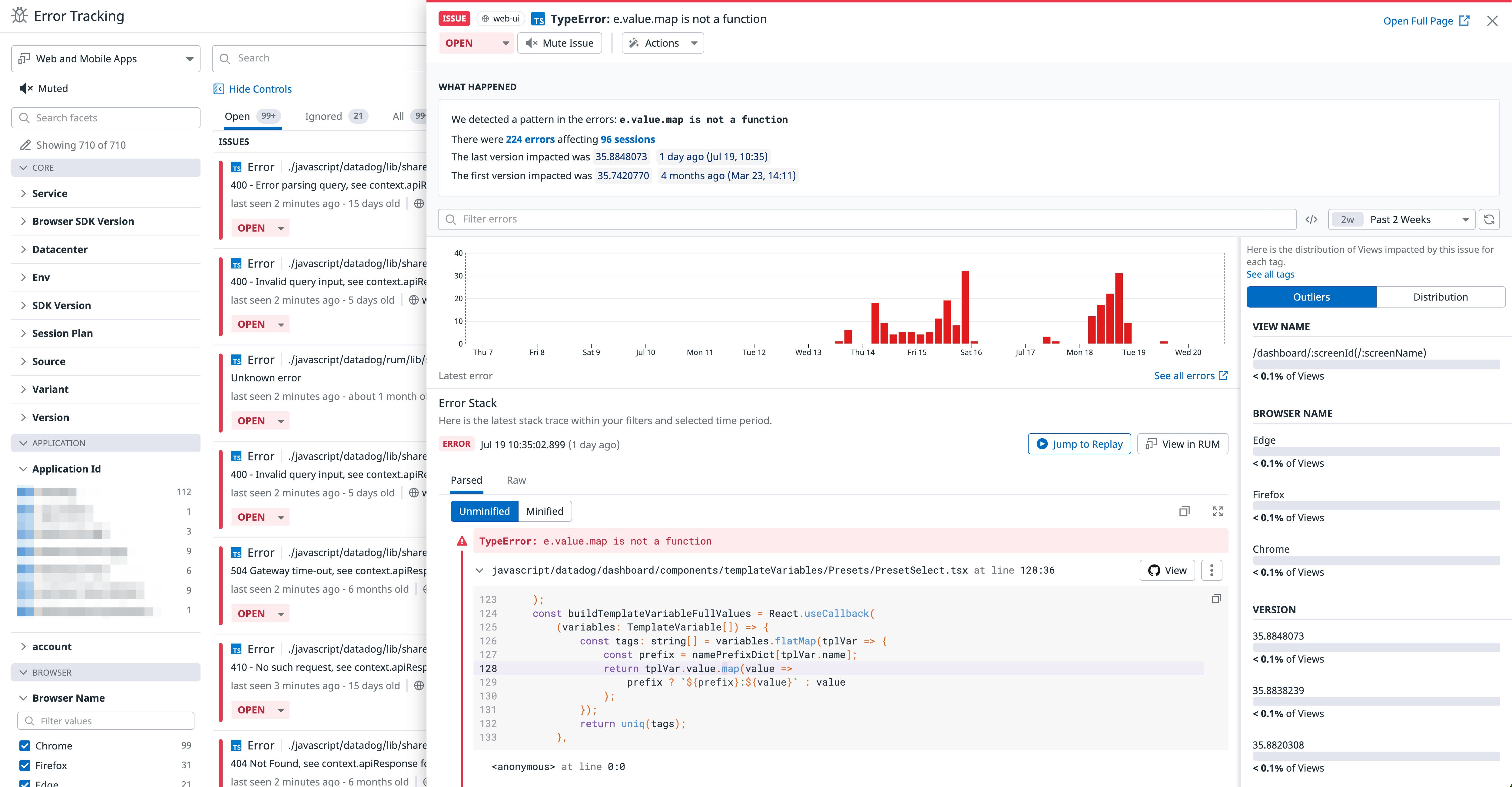 Pivot from Session Replay to Error Tracking Pivot from Session Replay to Error Tracking