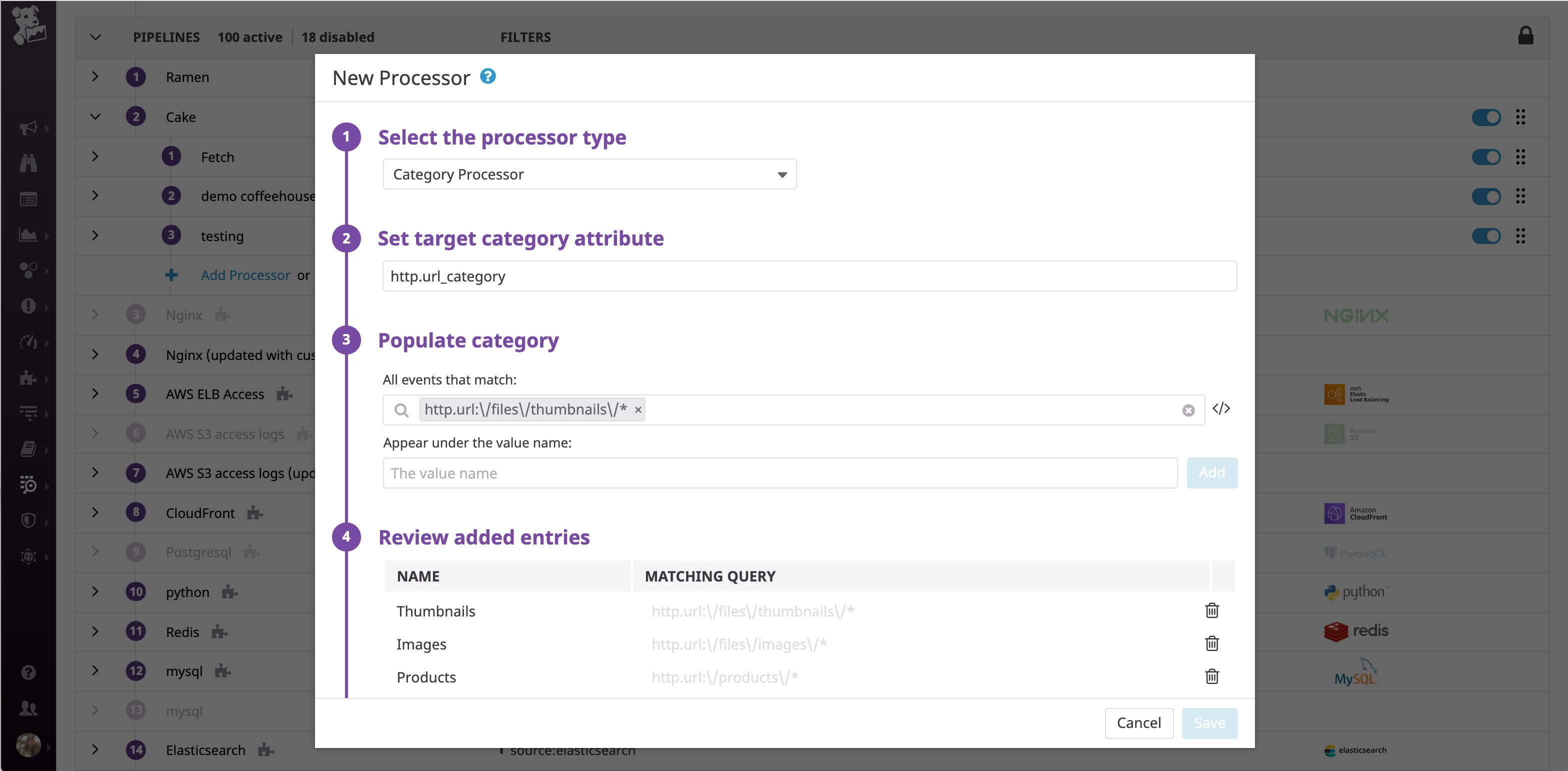 Categorize logs into URL-based categories with a category processor in datadog log management. Categorize logs into URL-based categories with a category processor in datadog log management.