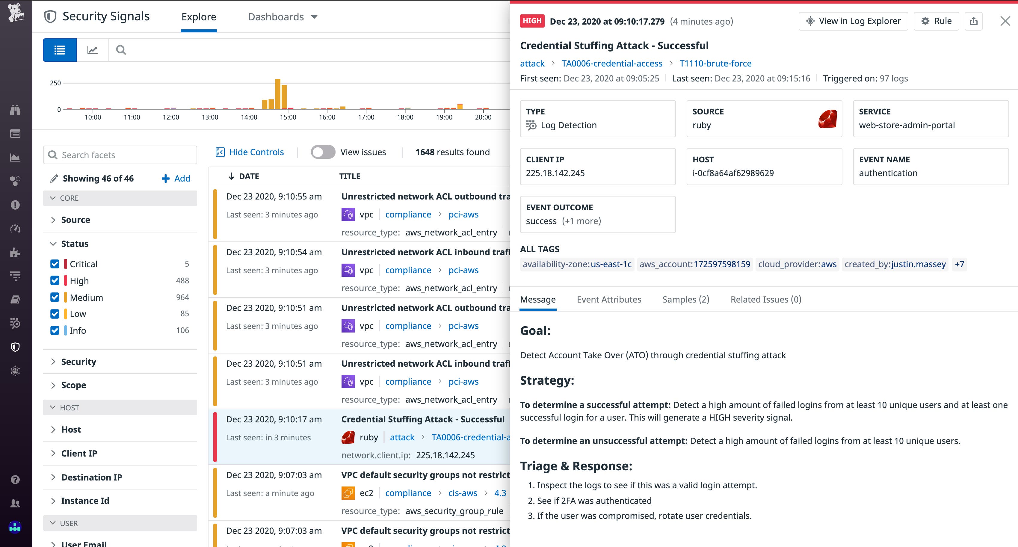 Datadog Security Signal Explorer Datadog Security Signal Explorer