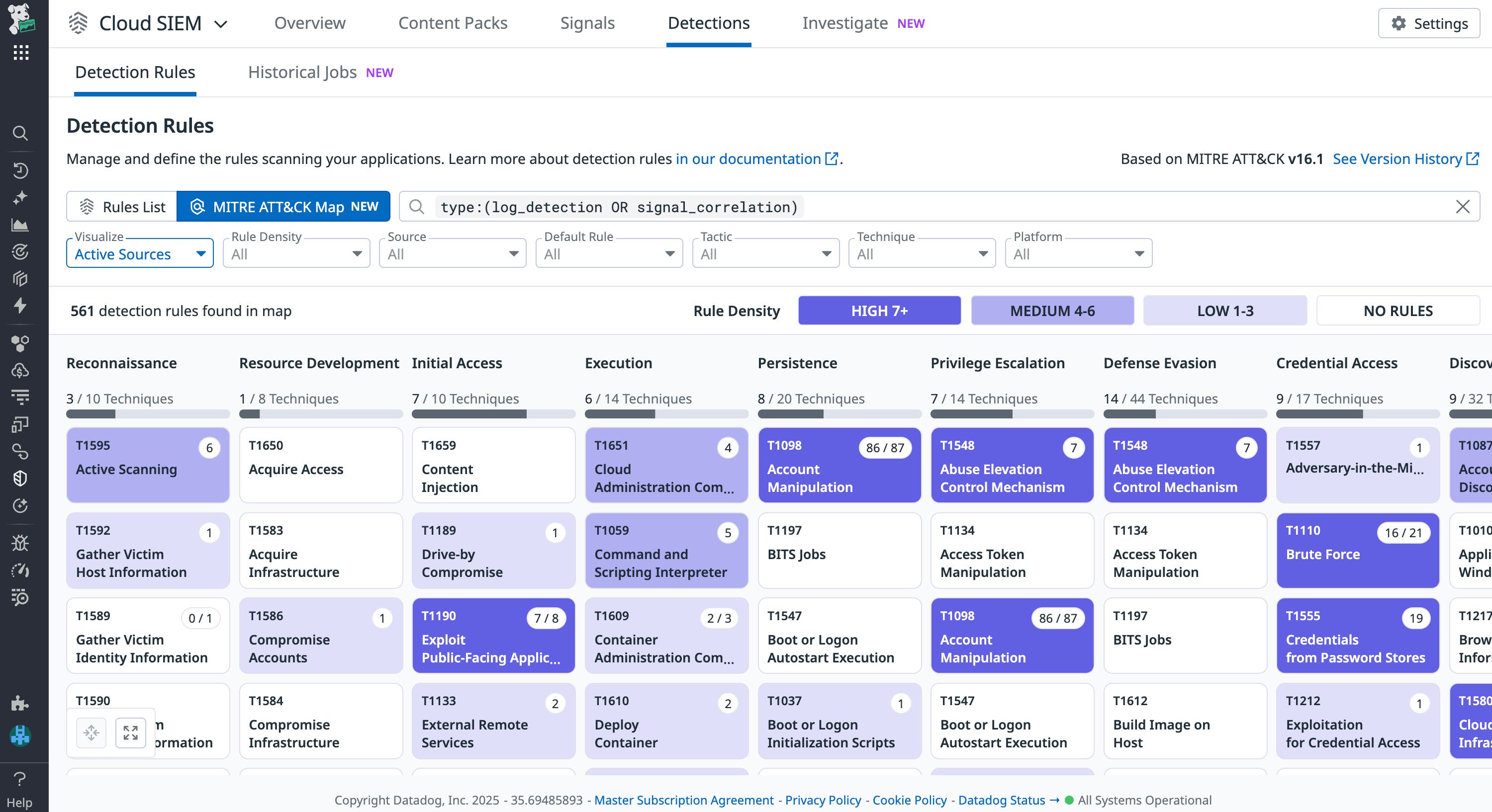 Visualize how your detection rules cover known security threats using the MITRE ATT&CK Map. Visualize how your detection rules cover known security threats using the MITRE ATT&CK Map.