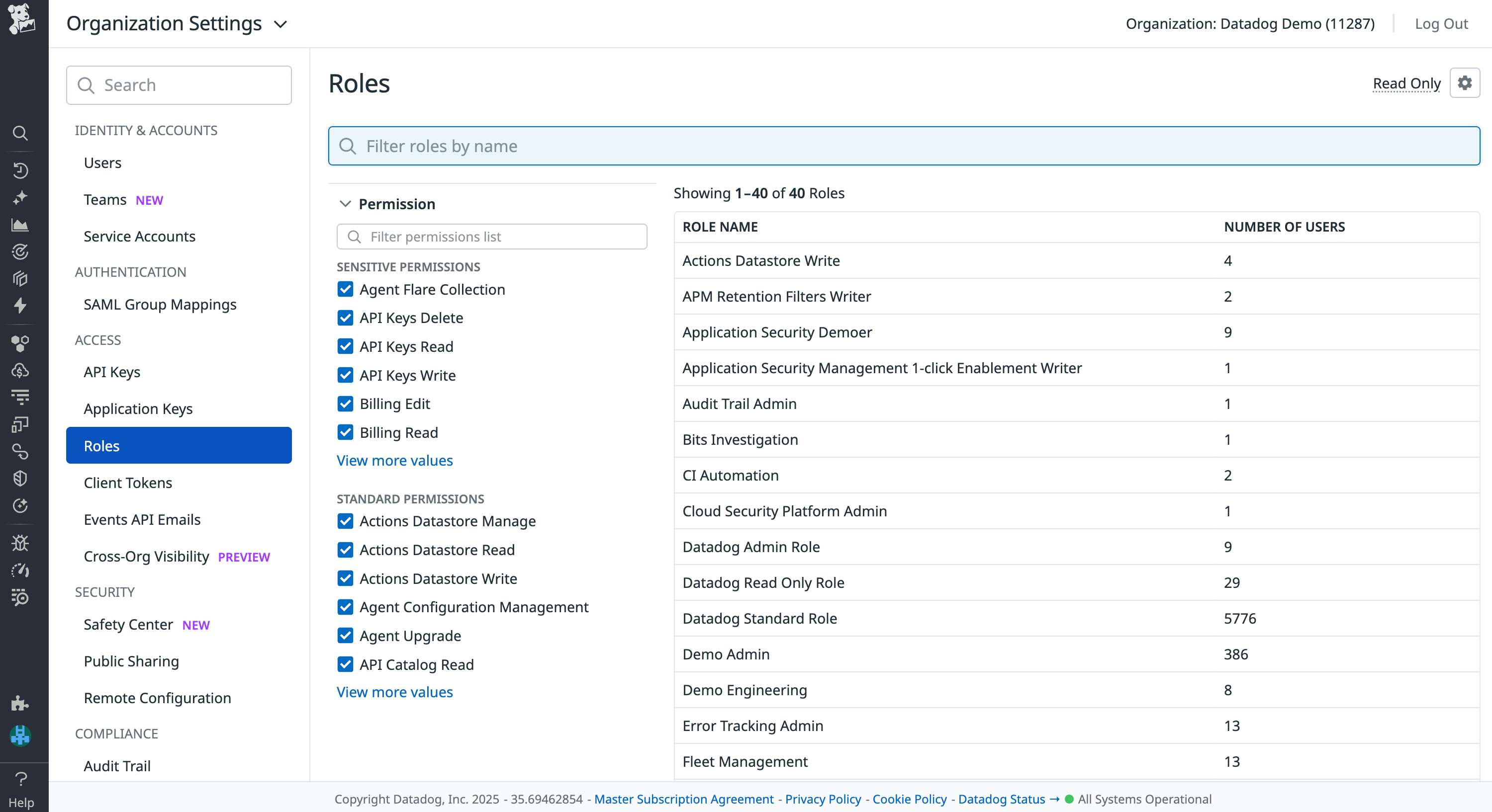 Enforce RBAC from within the Datadog App.