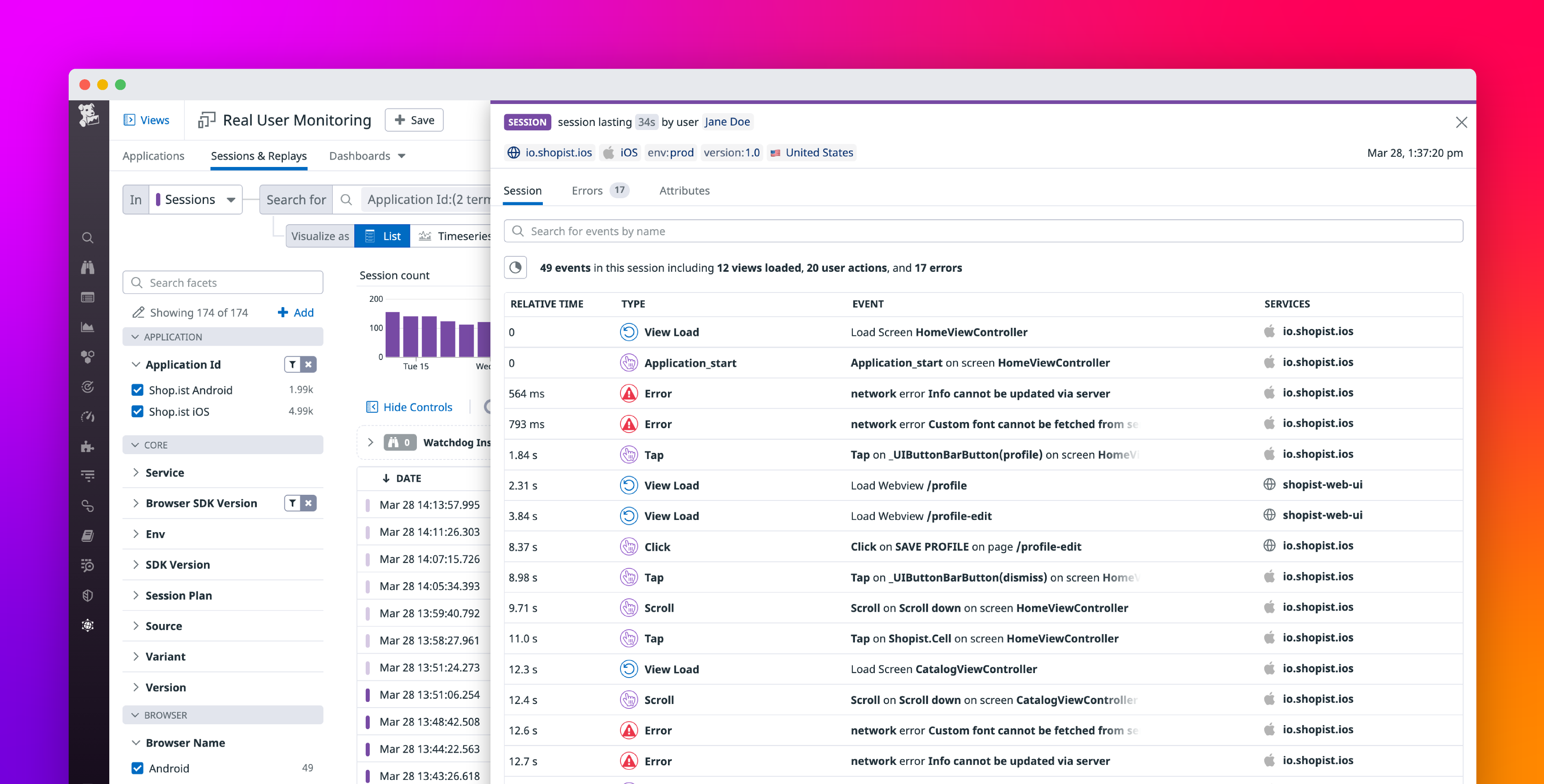 Monitor your hybrid mobile applications with Datadog