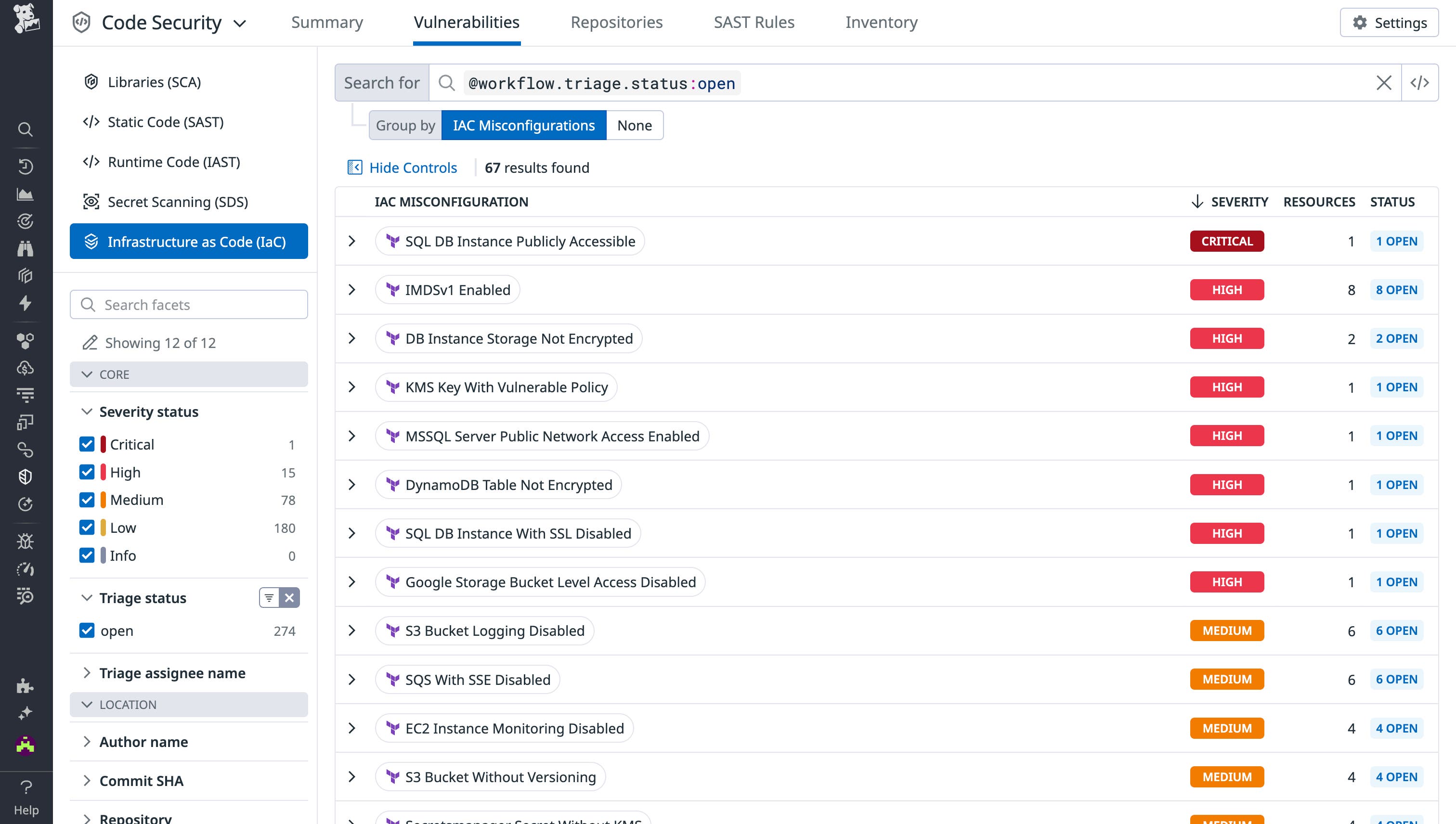 Detect IaC vulnerabilities in Datadog Code Security Detect IaC vulnerabilities in Datadog Code Security