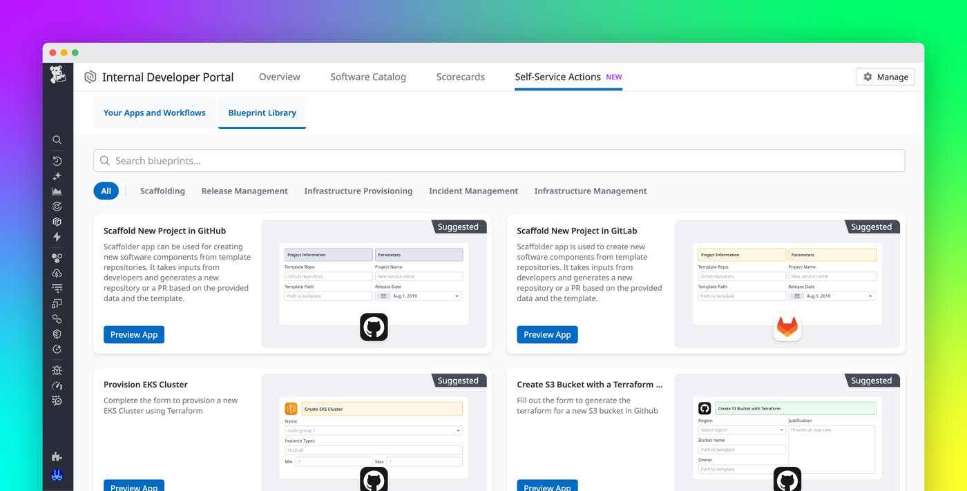 Empower your engineering teams with Self-Service Actions in Datadog Internal Developer Portal Empower your engineering teams with Self-Service Actions in Datadog Internal Developer Portal