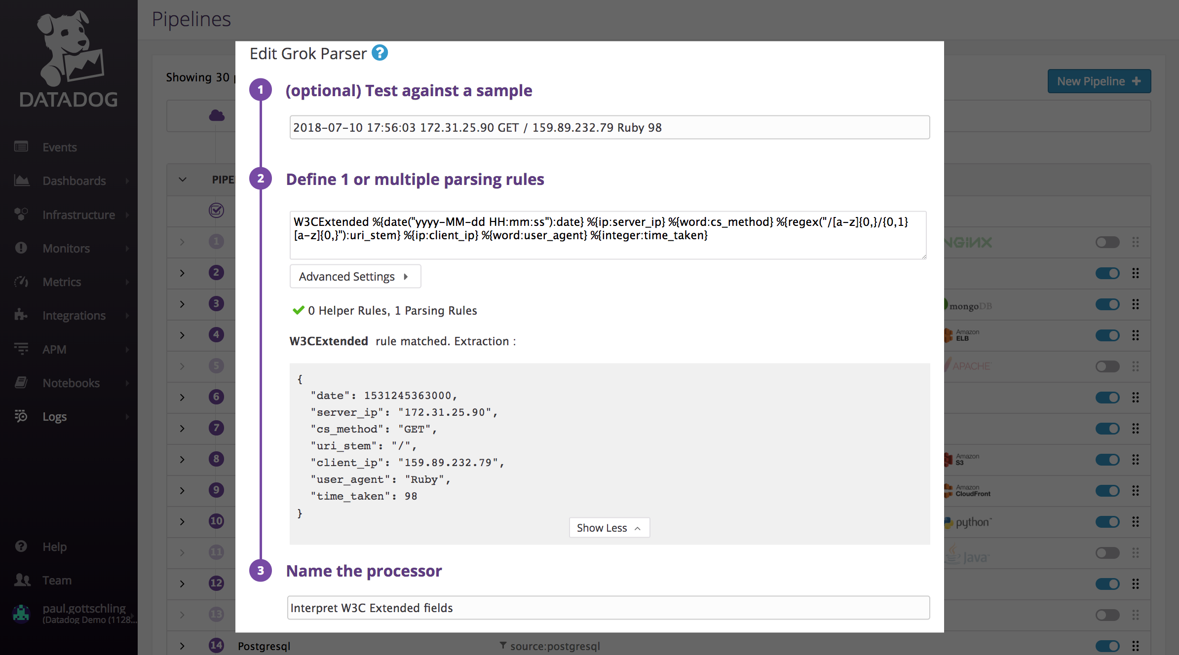 IIS monitoring - Creating a Grok Parser
