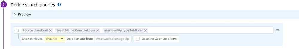 Use Datadog's log search syntax to specify which logs to analyze. Use Datadog's log search syntax to specify which logs to analyze.