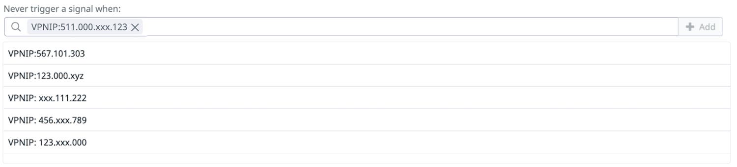 Use supression lists to whitelist trusted users and IP addresses. Use supression lists to whitelist trusted users and IP addresses.