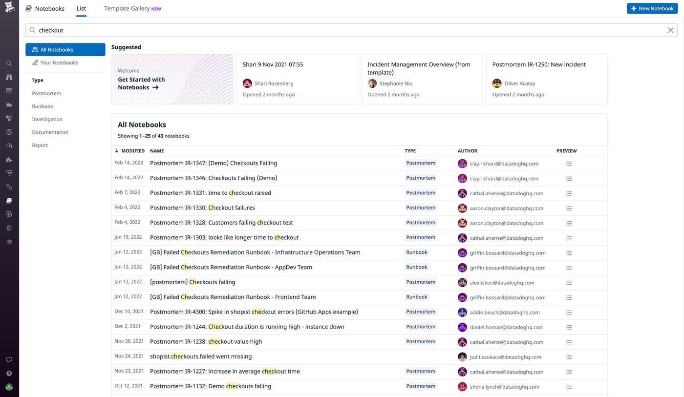 Browse, search, and filter your Notebooks from the Notebooks List Browse, search, and filter your Notebooks from the Notebooks List