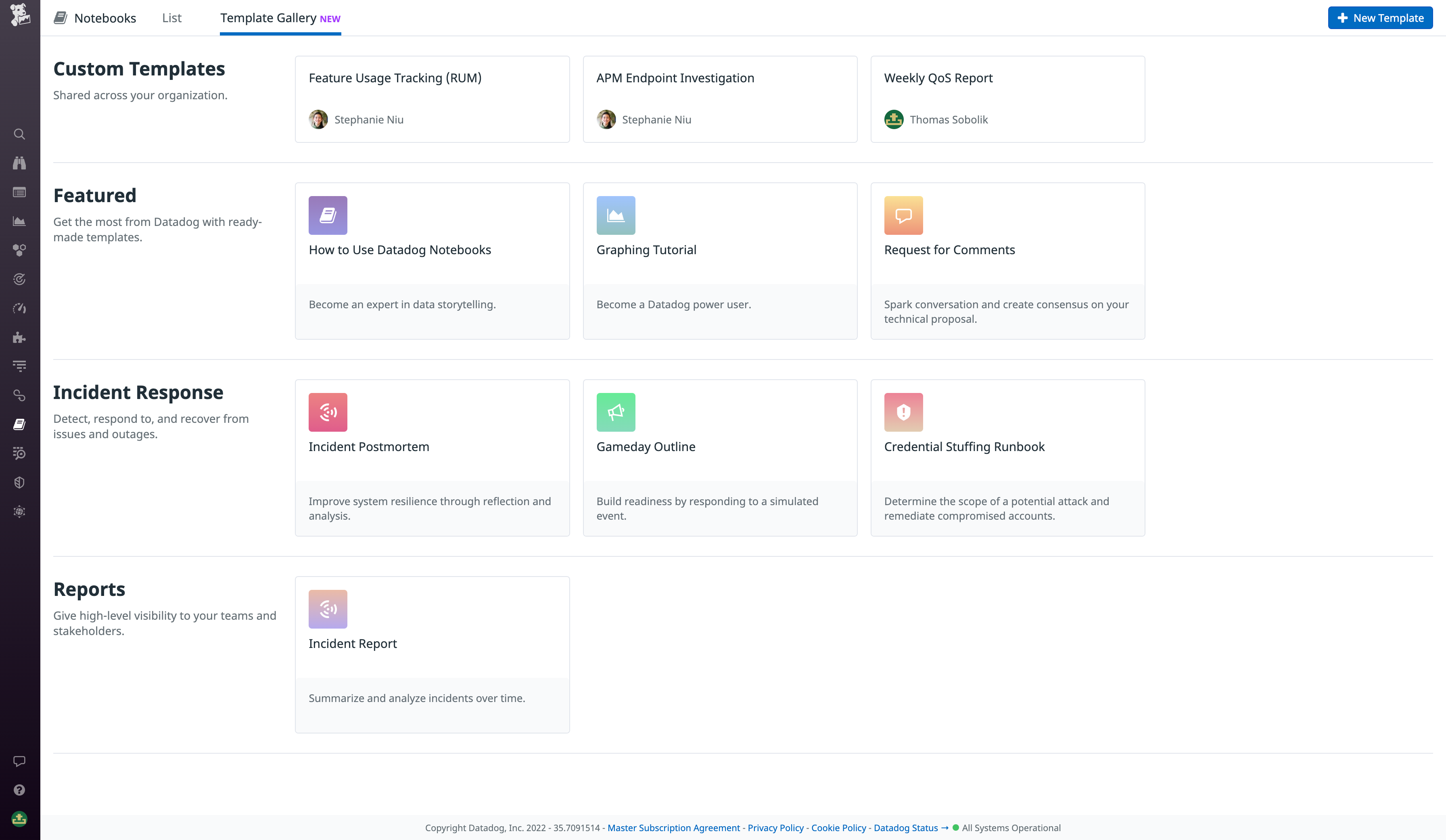 Browsing Notebook templates