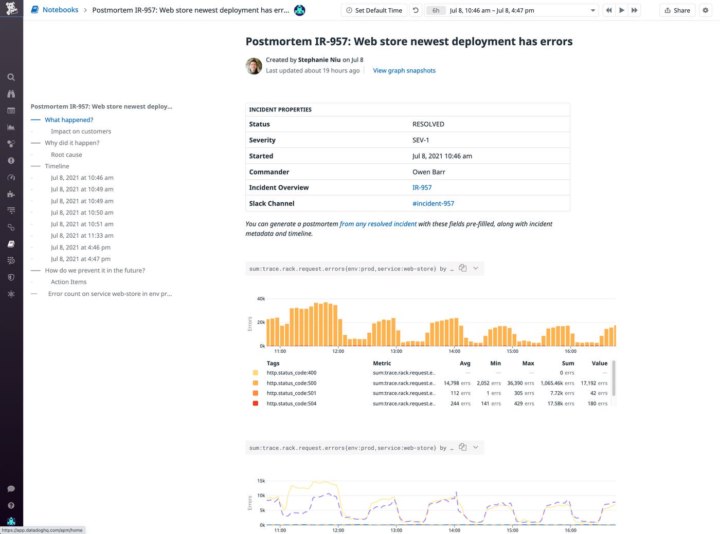 The postmortem document we will use as an example throughout this post. The postmortem document we will use as an example throughout this post.
