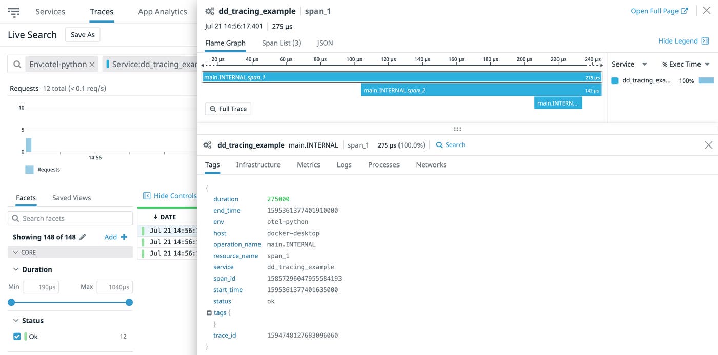 Visualize OpenTelemetry spans with flame graphs Visualize OpenTelemetry spans with flame graphs
