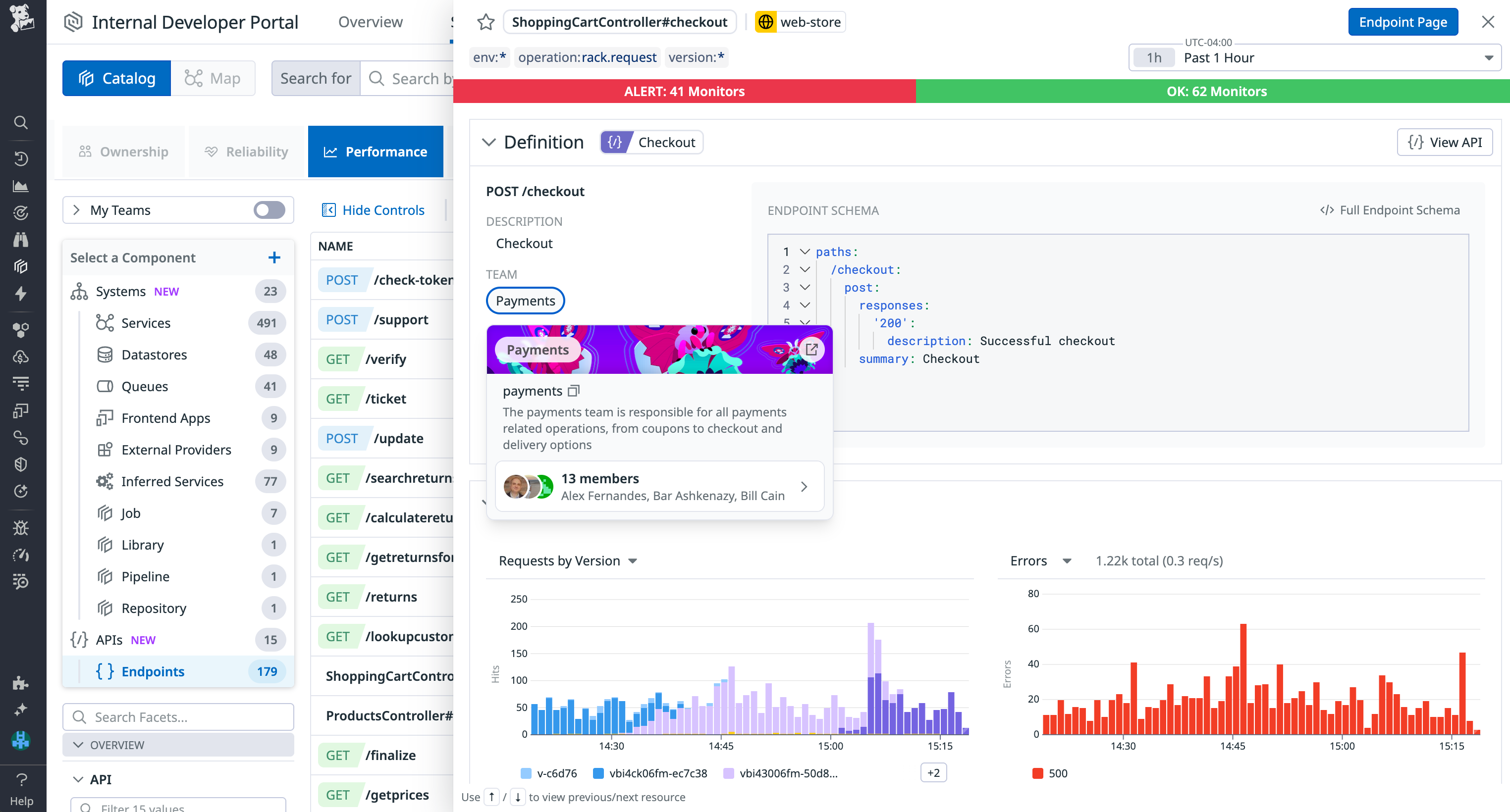 Manage your API endpoints within the Software Catalog.