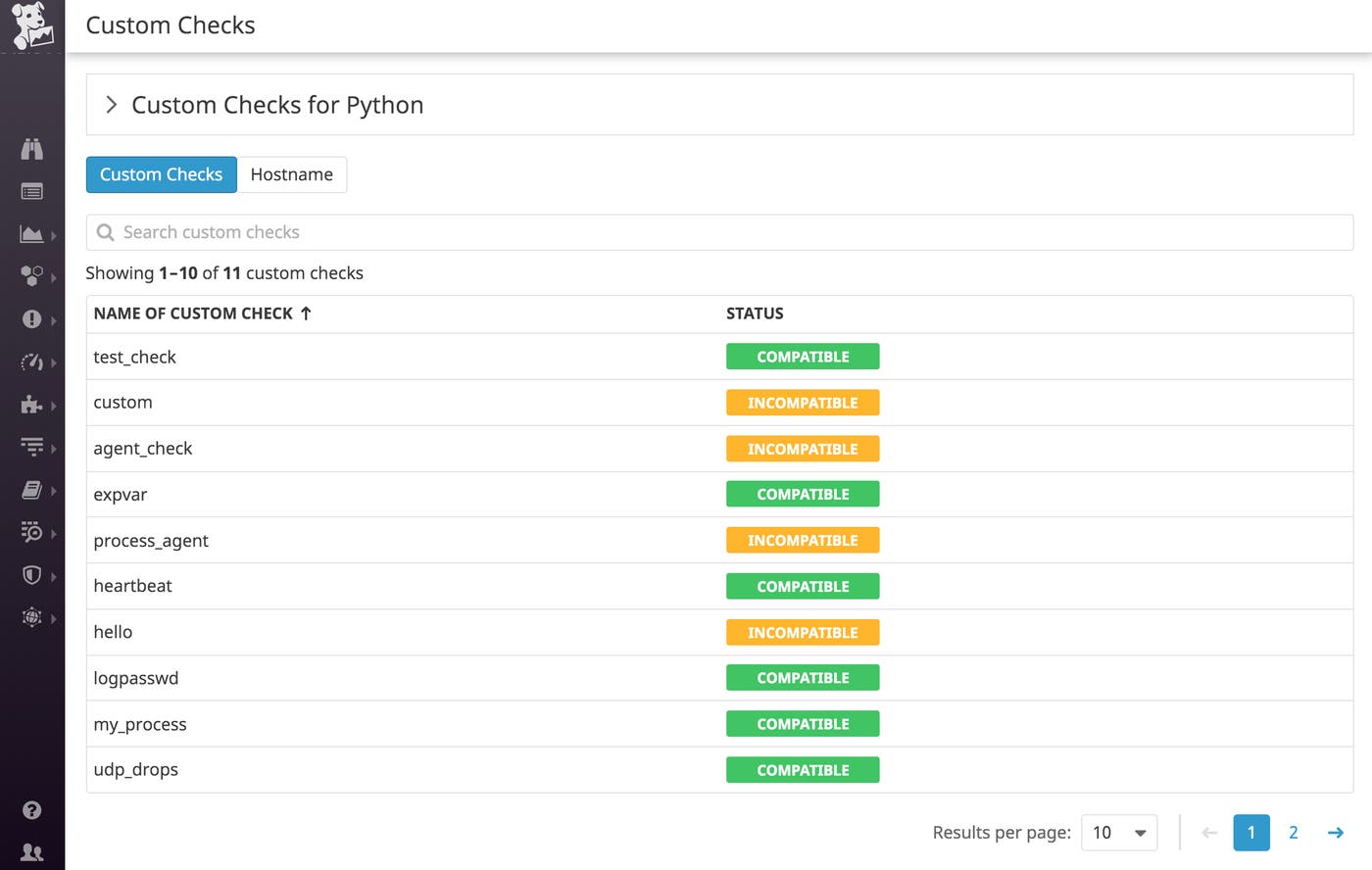 Check the compatibility of your custom Python 2 checks in-app with our compatibility checker. Check the compatibility of your custom Python 2 checks in-app with our compatibility checker.