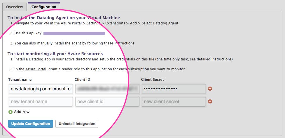 Azure config setup in Datadog Azure config setup in Datadog
