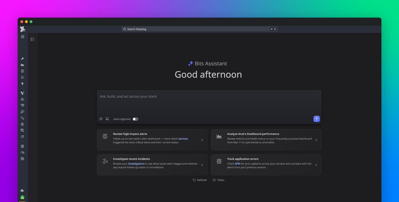 Search and act across Datadog to resolve issues faster with Bits Assistant Search and act across Datadog to resolve issues faster with Bits Assistant