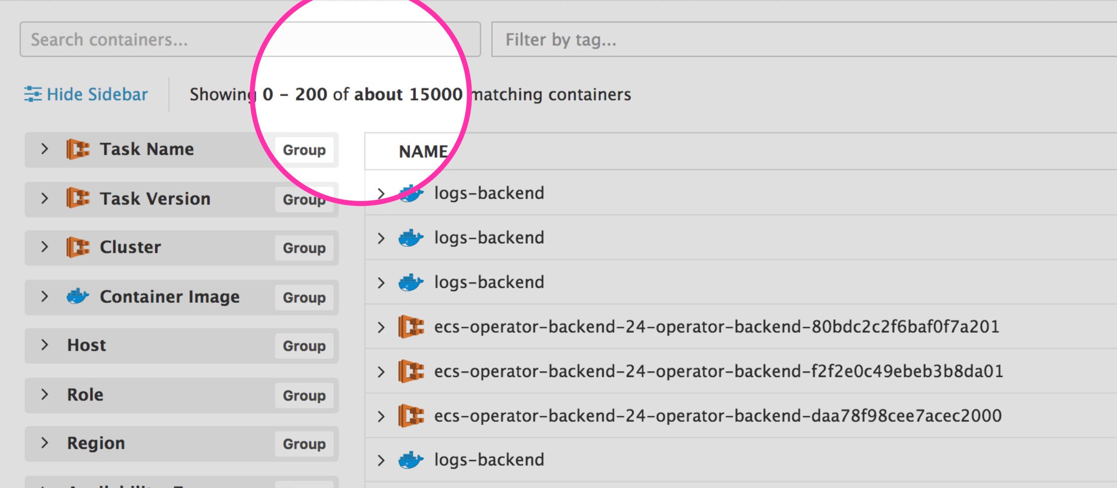 Monitoring thousands of containers Monitoring thousands of containers
