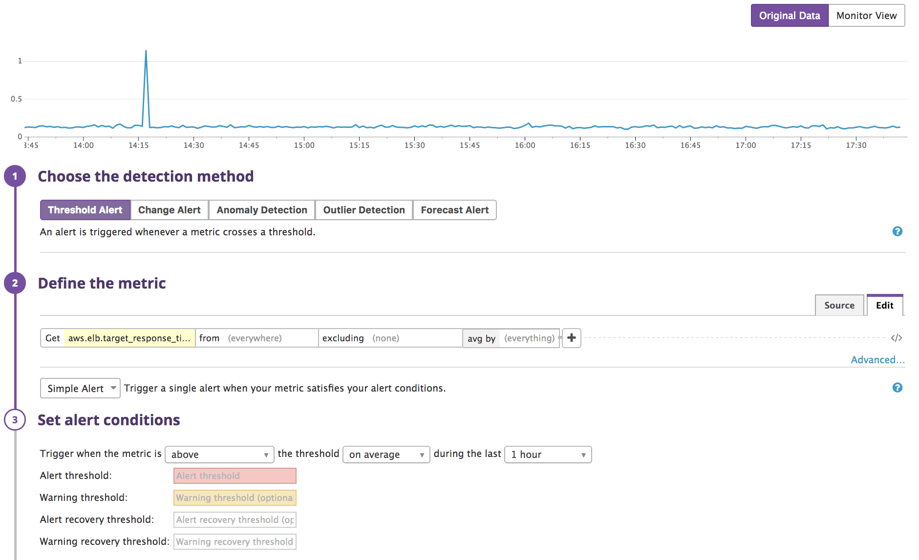 Setting an alert threshold Setting an alert threshold