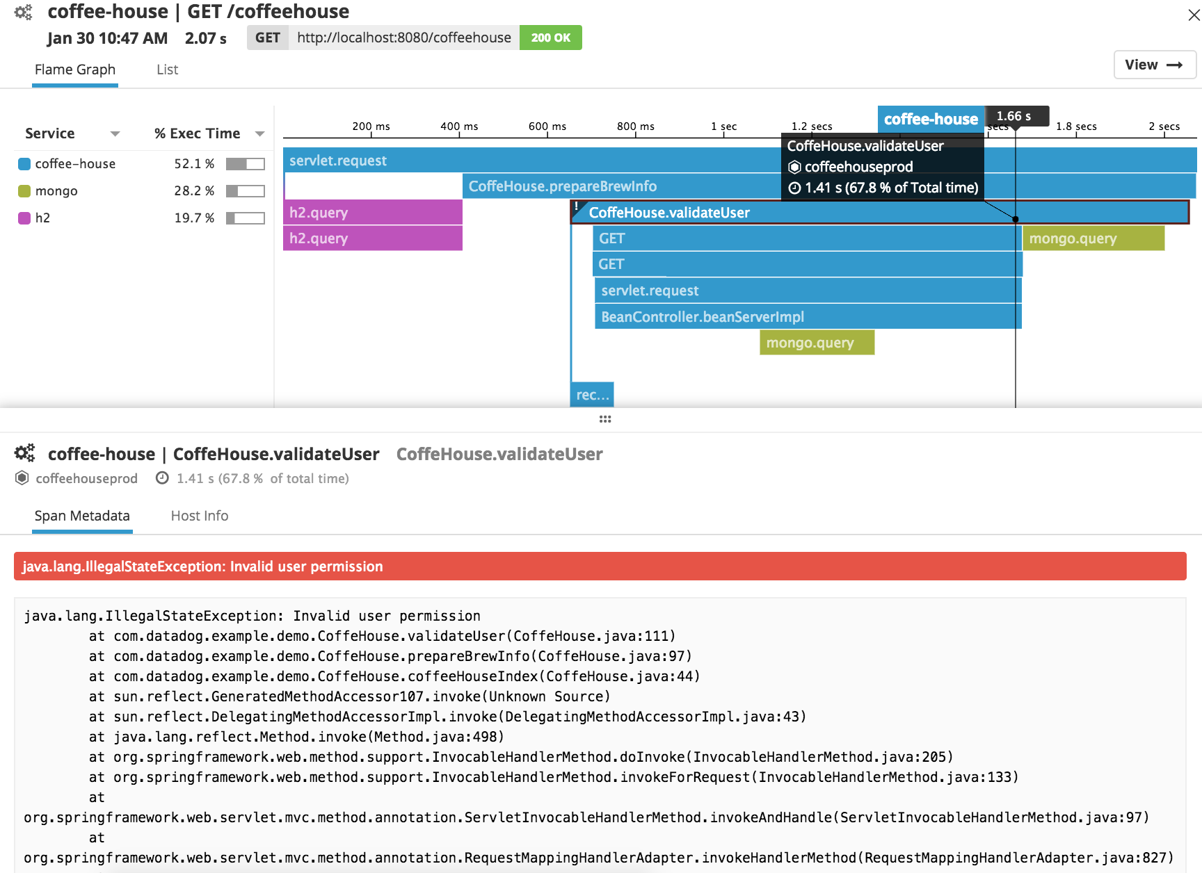 Java monitoring APM + host-level metrics