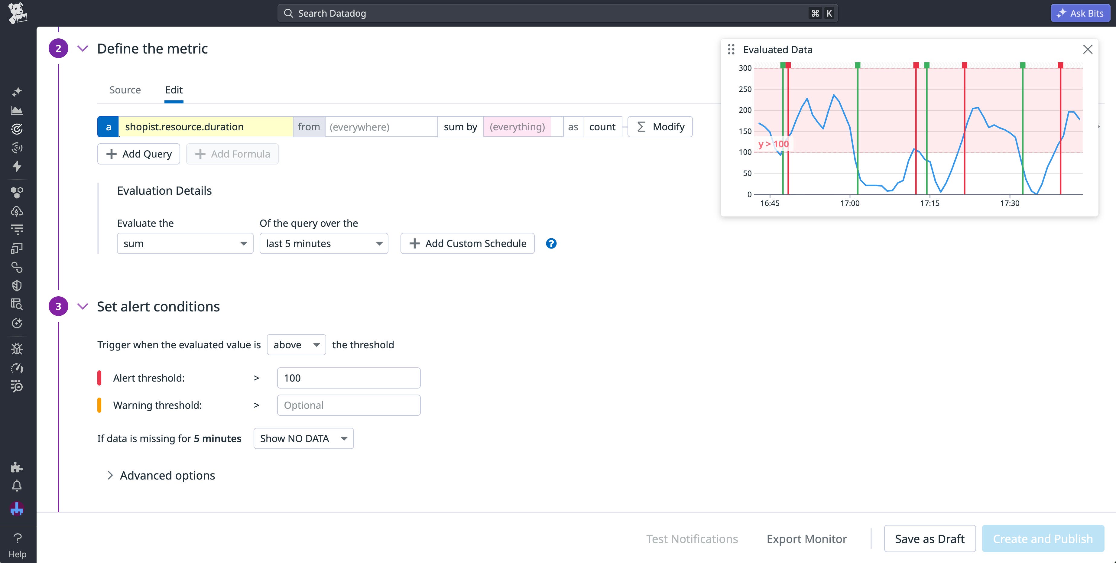 The configuration page for a monitor that focuses on request latency. The configuration page for a monitor that focuses on request latency.