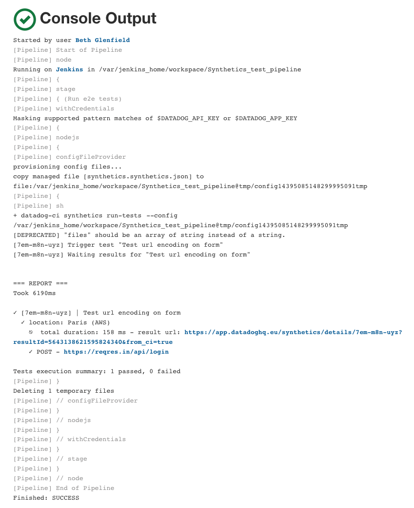 View test results in Jenkins
