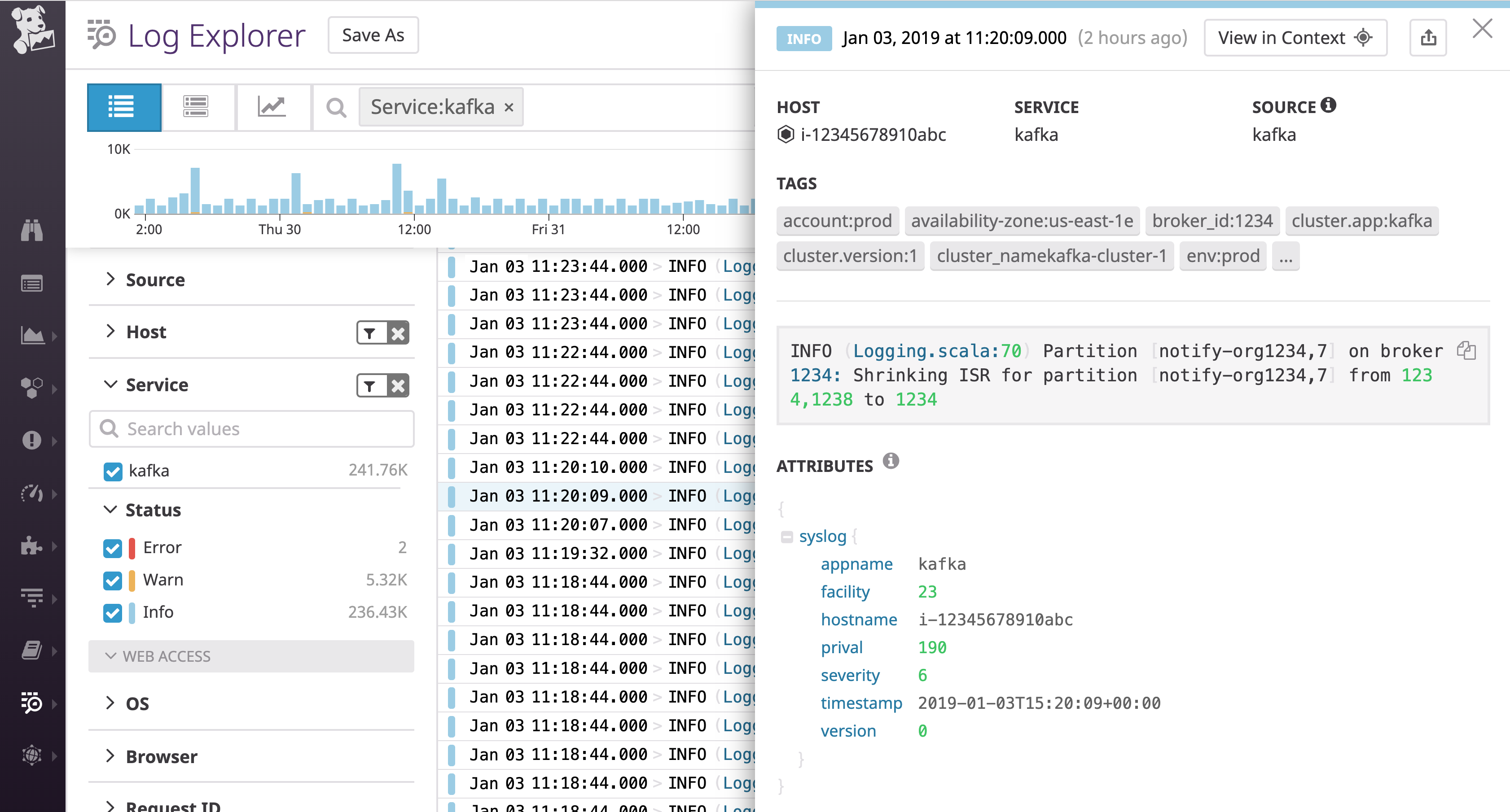 Shrinking ISR for Kafka partition log [TIMESTAMP] INFO Partition [<PARTITION_NAME>] on broker <BROKER_A>: Shrinking ISR for partition [<PARTITION_NAME>] from <BROKER_A>,<BROKER_B> to <BROKER_A> (kafka.cluster.Partition)