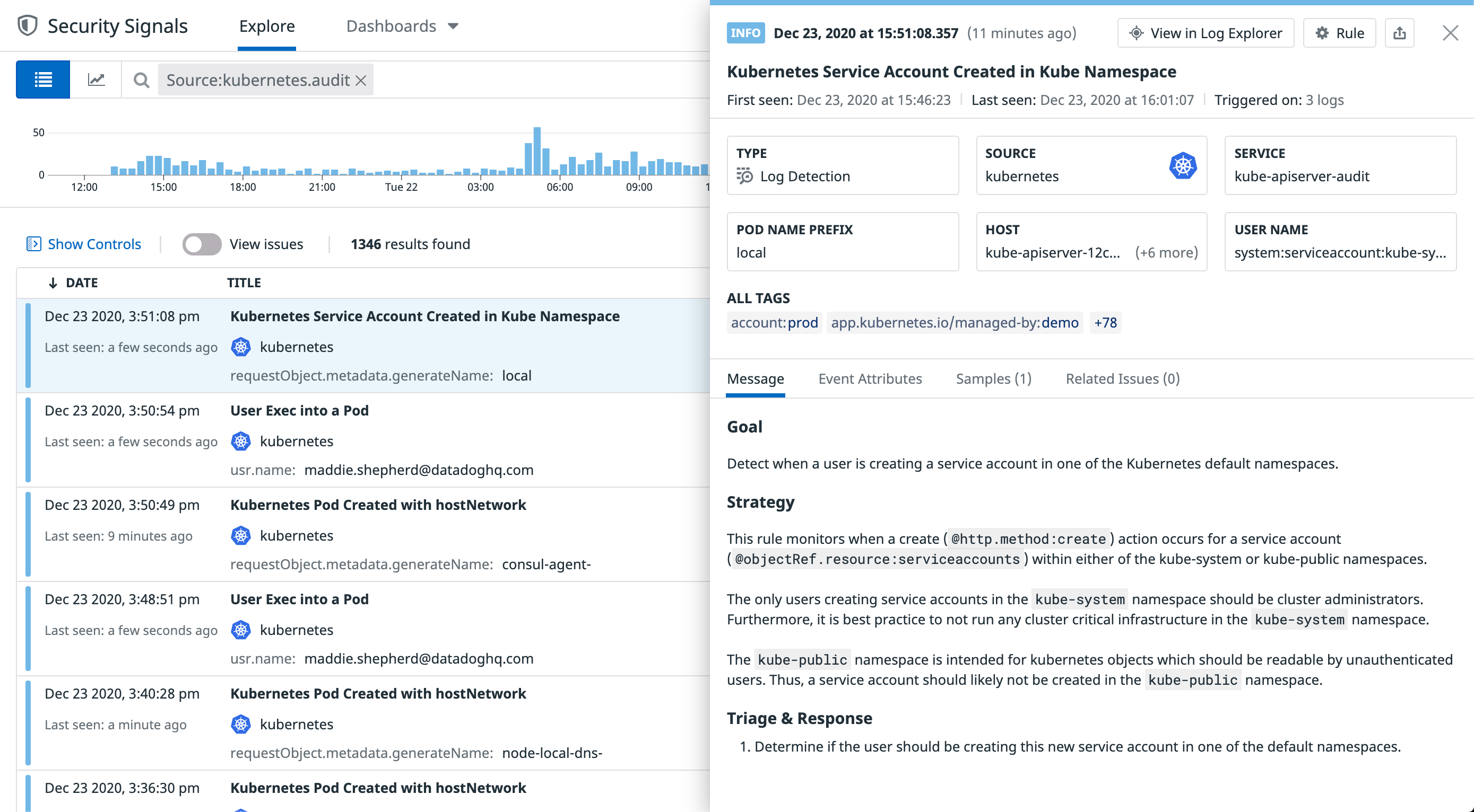 Security Signal for new service