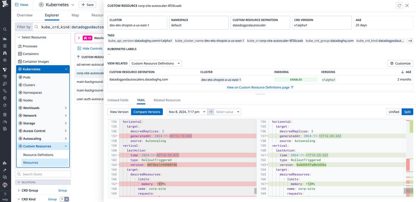 View changes between different versions of your CRDs View changes between different versions of your CRDs