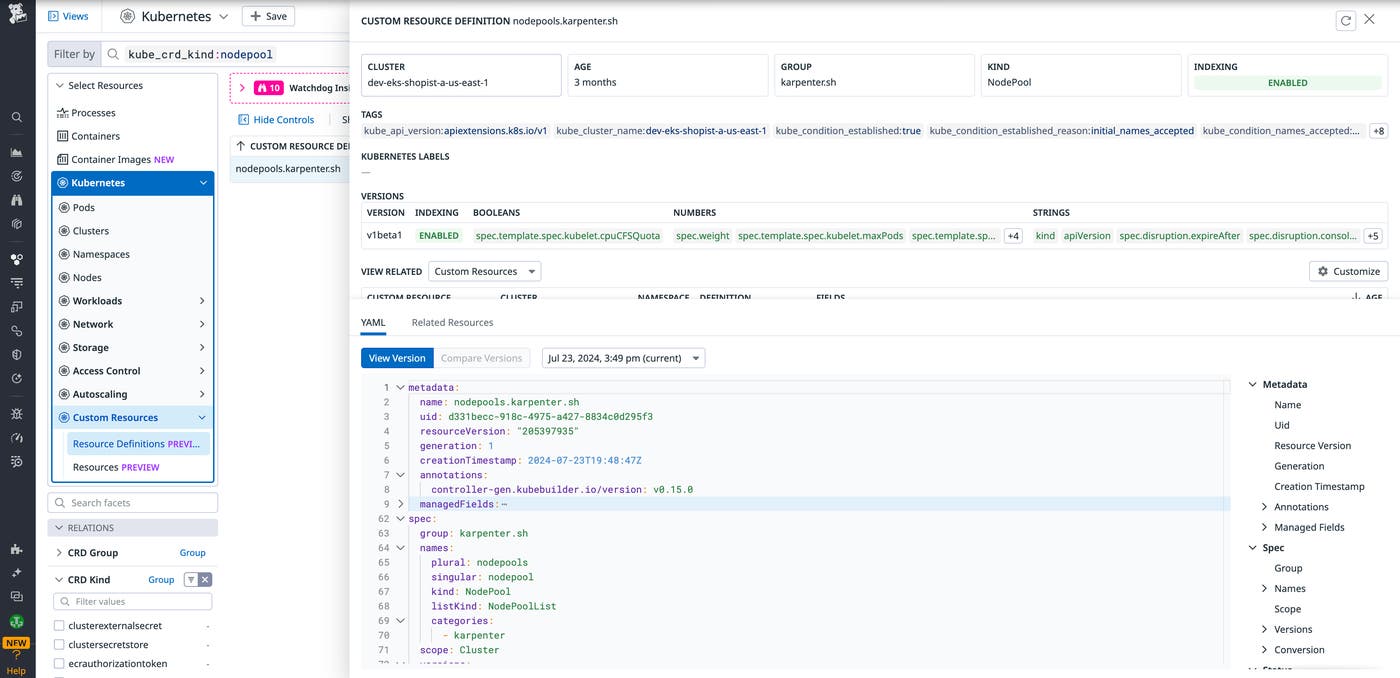 Investigate the configuration of your CRDs in the Kubernetes Explorer Investigate the configuration of your CRDs in the Kubernetes Explorer
